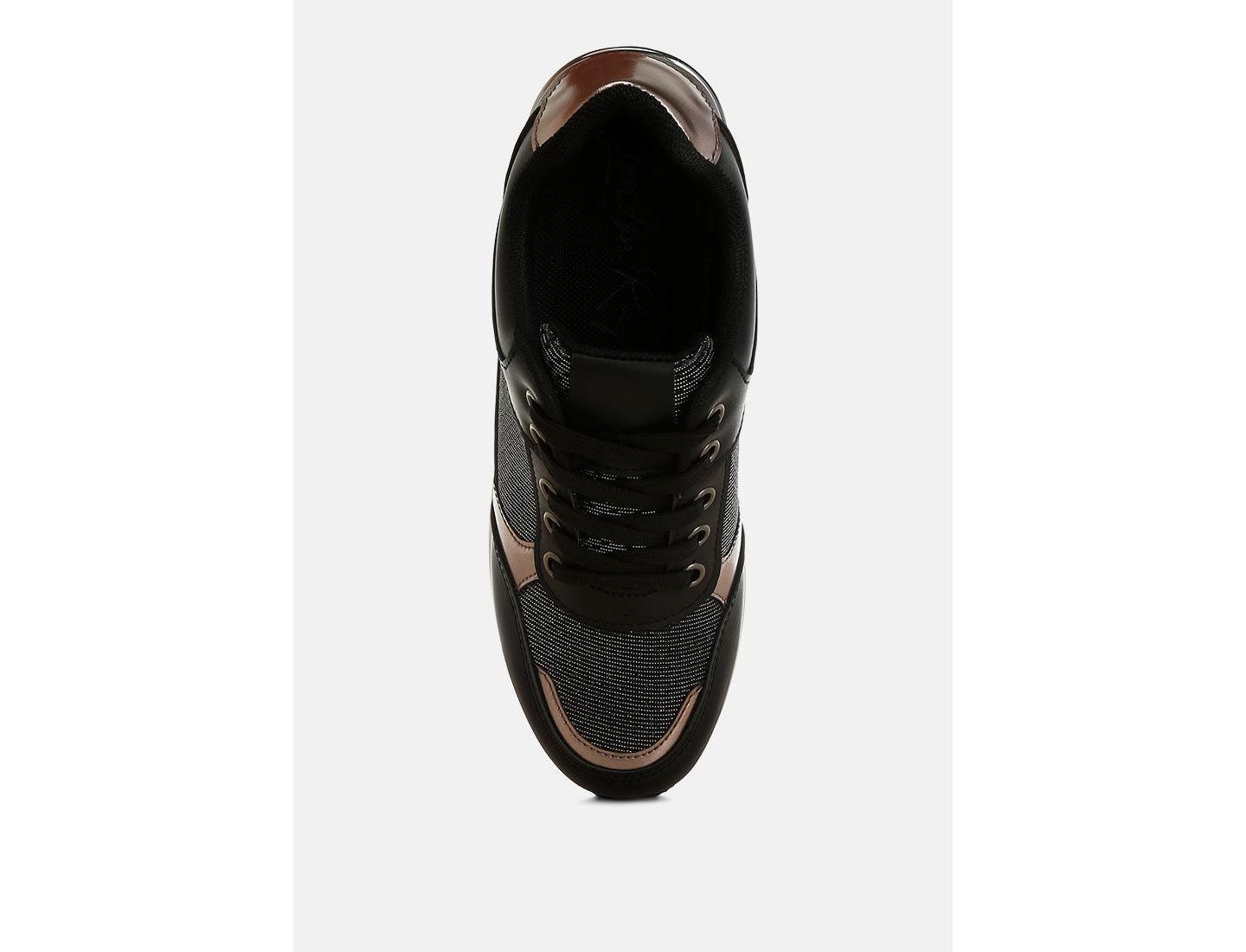 Женские кроссовки London Rag Vespera Faux Leather and Mesh, цвет: Чёрный — фото 5