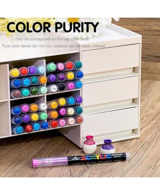 12 Colors Acrylic Paint Pens, Soft Brush Tip Markers, Quick-Drying, Waterproof for Canvas, Rock, Wood, Stone, Glass and Ceramic