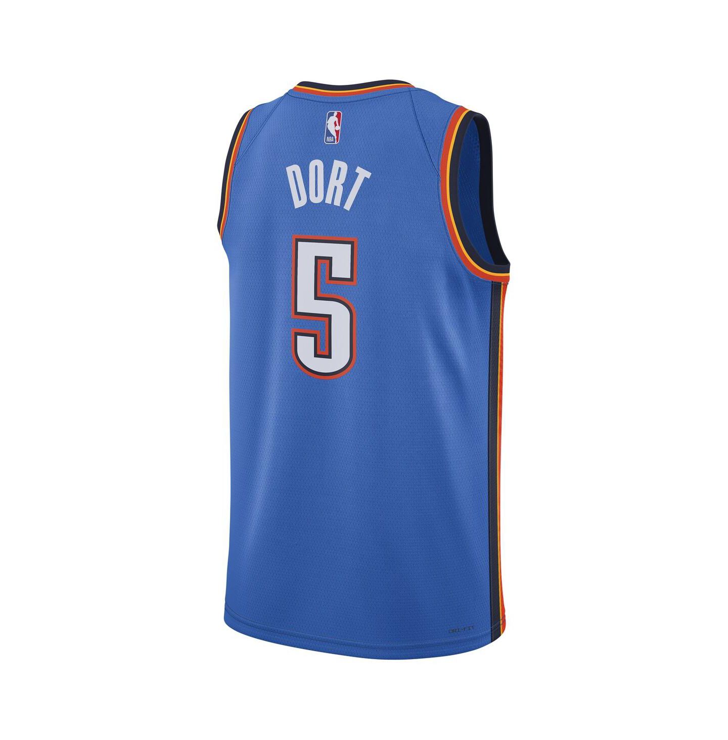 Топ Nike Luguentz Dort Blue Oklahoma City Thunder Swingman Player Jersey - Icon Edition — фото 3