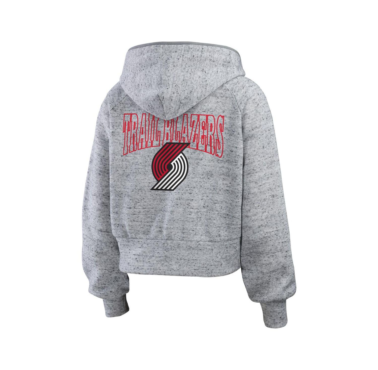 Women's Heather Gray Portland Trail Blazers Speckled Radiator Full-Zip Hoodie