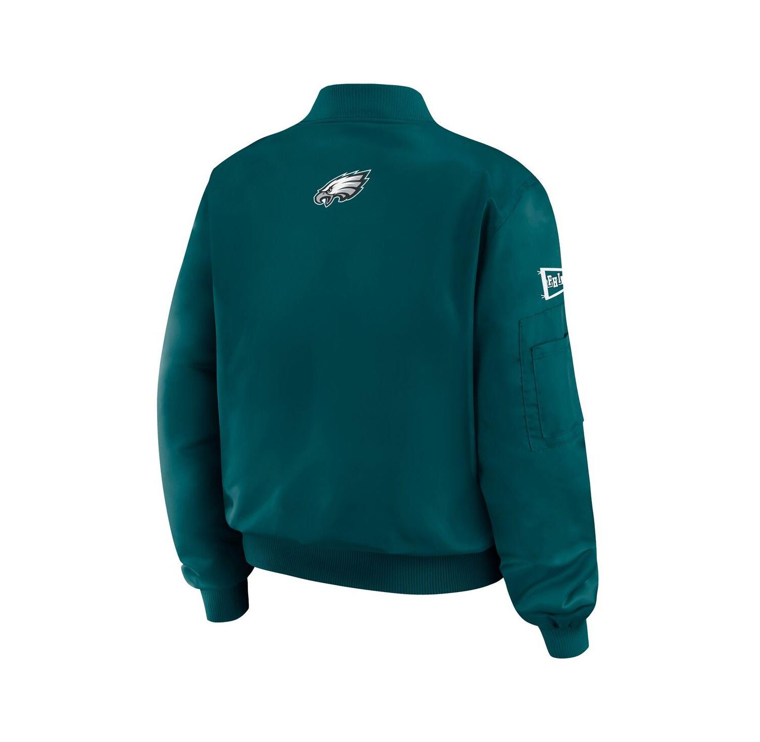 Women's Midnight Green Philadelphia Eagles Patch Full-Zip Bomber Jacket