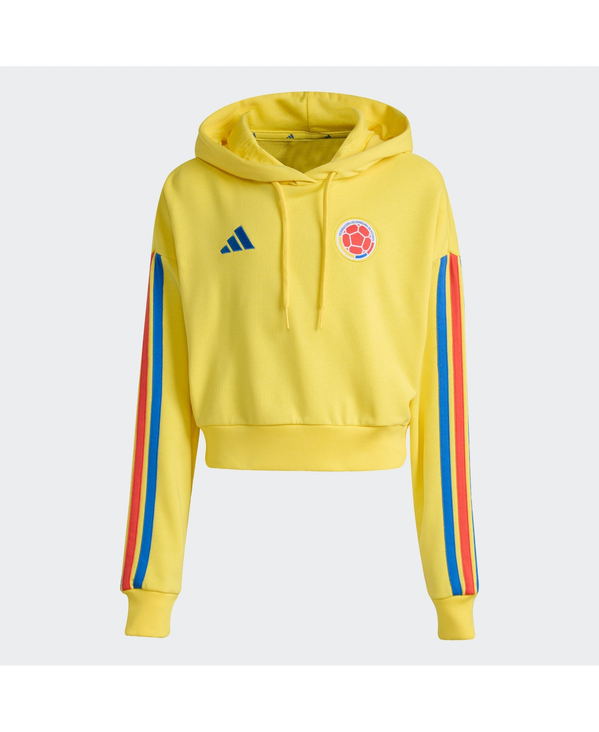 Adidas Women's Yellow Colombia National Team Fifa x World Cup Alphaskin Cropped Hoodie
