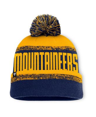 Men's Navy/Gold West Virginia Mountaineers Thrive Cuffed Knit Hat with Pom