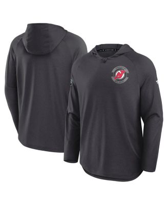 Men's Charcoal New Jersey Devils Authentic Pro Rink Raglan Hoodie