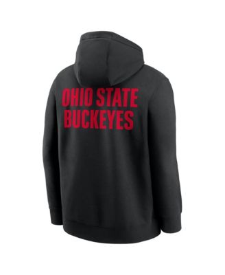 Men's Black Ohio State Buckeyes Basketball Two-Hit Club Fleece Pullover Hoodie