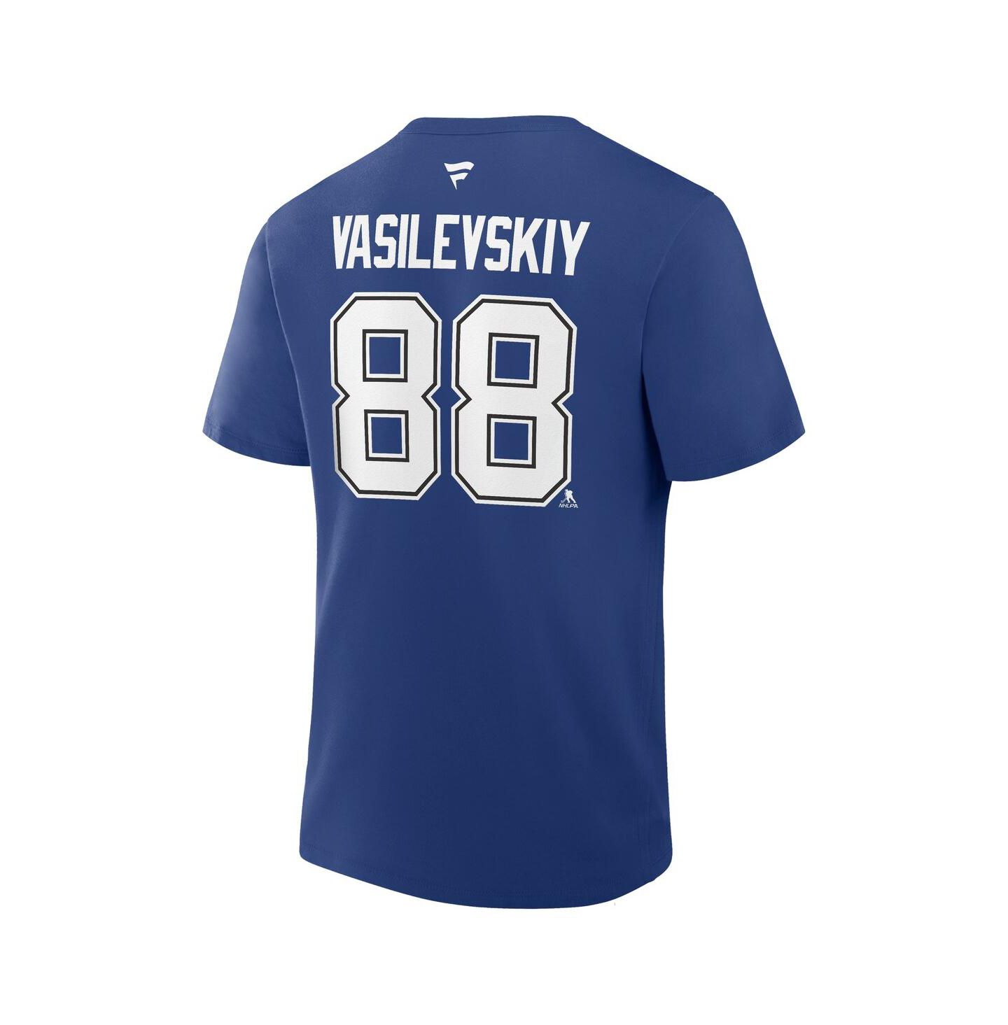 Мужская футболка Fanatics Andrei Vasilevskiy Blue Tampa Bay Lightning Authentic Stack Name & Number — фото 3