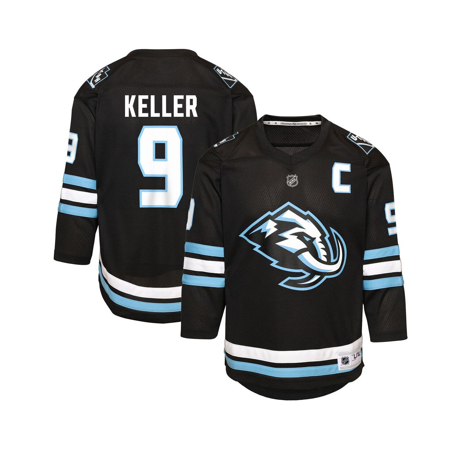 Big Boys and Girls Clayton Keller Black Utah Mammoth Home Replica Player Jersey