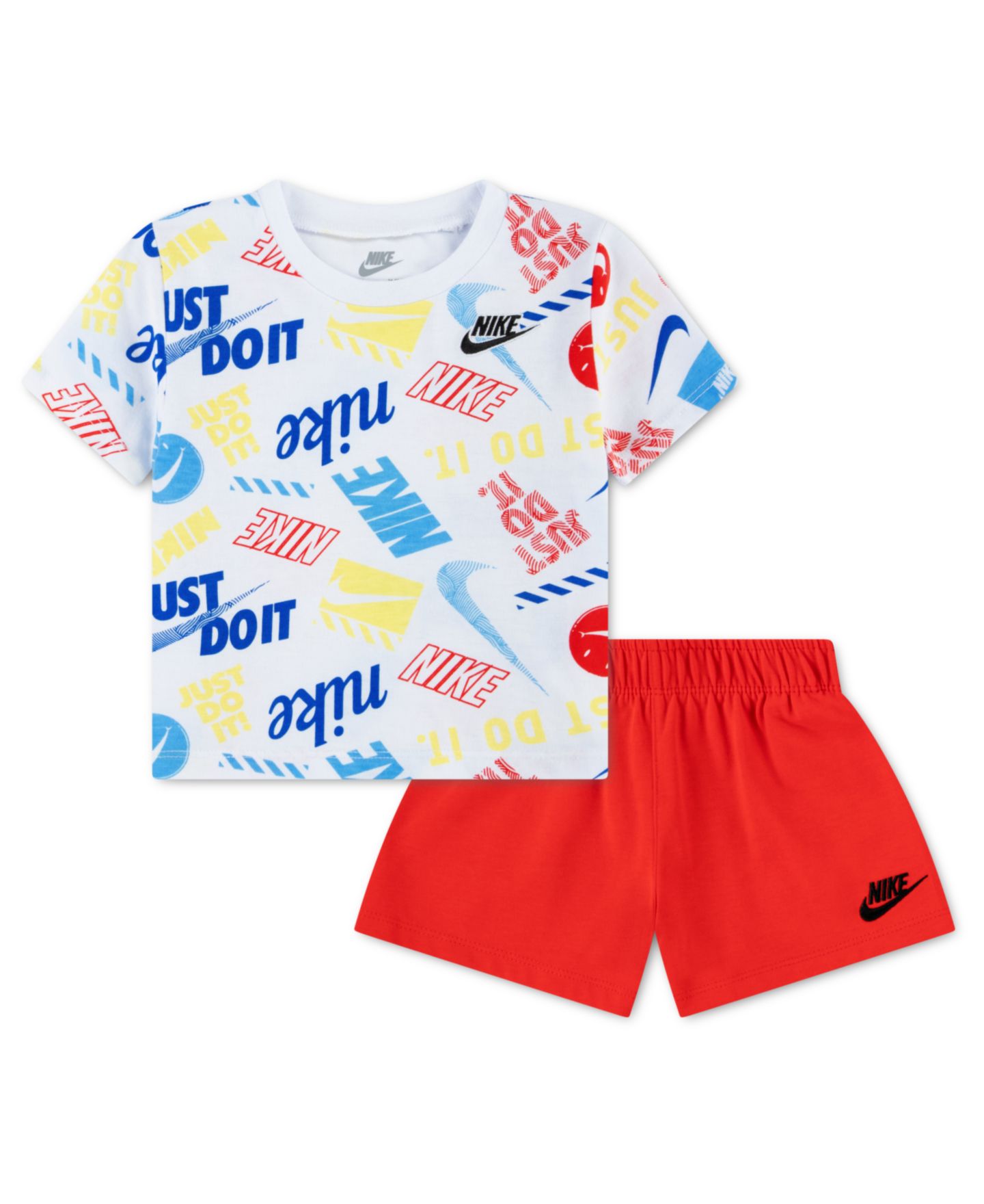 Детский комплект Nike In The Zone для малыша: футболка и шорты, 2 предмета, цвет: Красный / Белый — фото 1