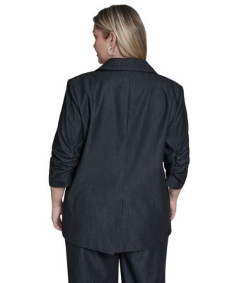 Plus Size Notch Collar Jacket