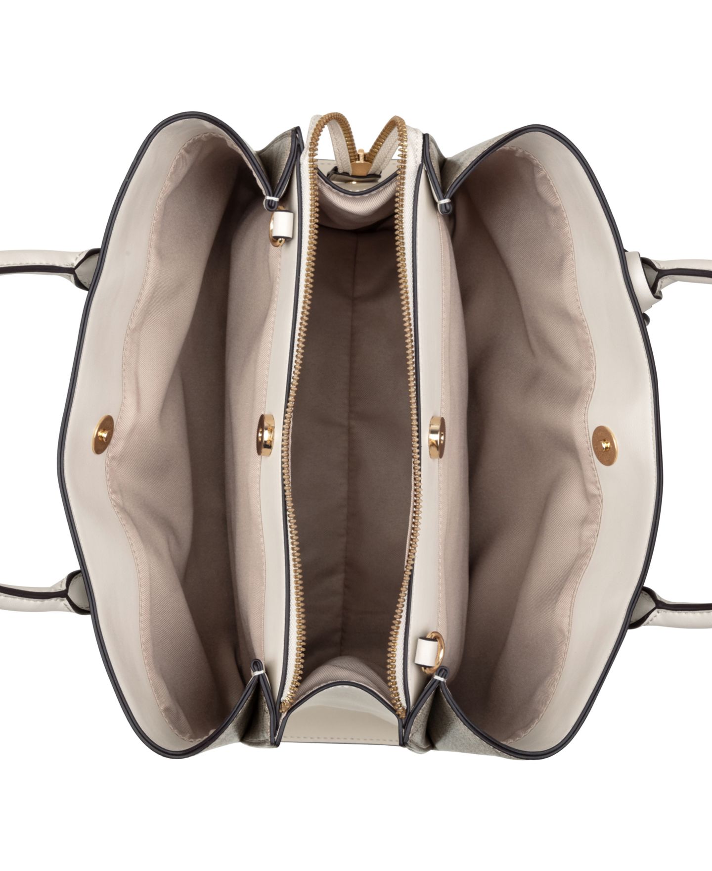 Женская сумка Nine West Kyrie Triple Compartment Satchel, цвет: Бежевый молочный — фото 4