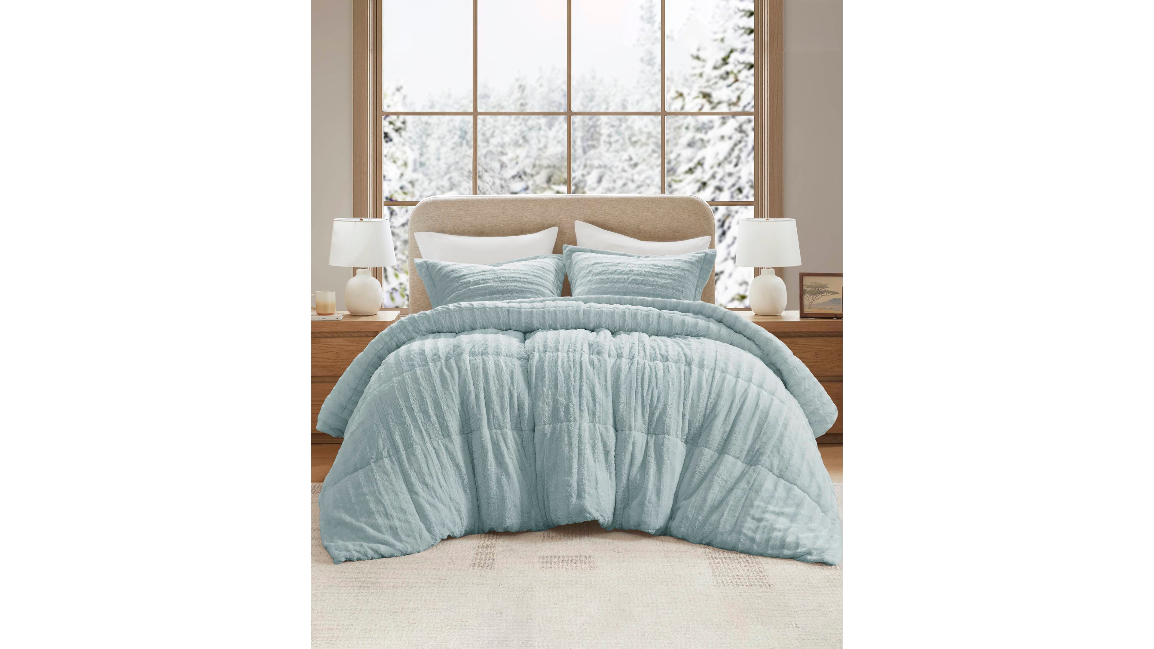 Madison Park Duke Reversible Faux Fur 3-Pc. Comforter Set, King/California King