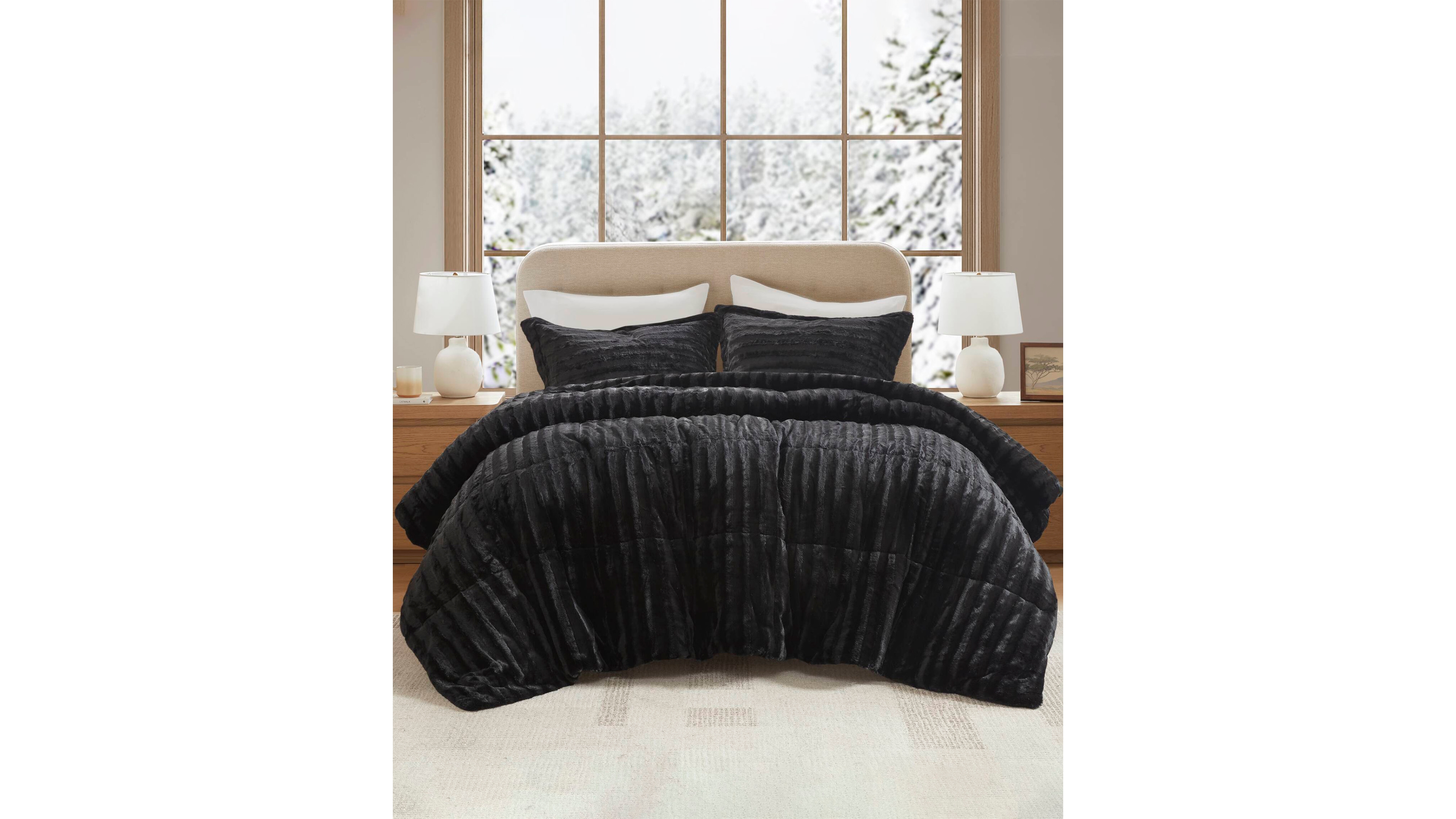 Madison Park Duke Reversible Faux Fur 3-Pc. Comforter Set, King/California King