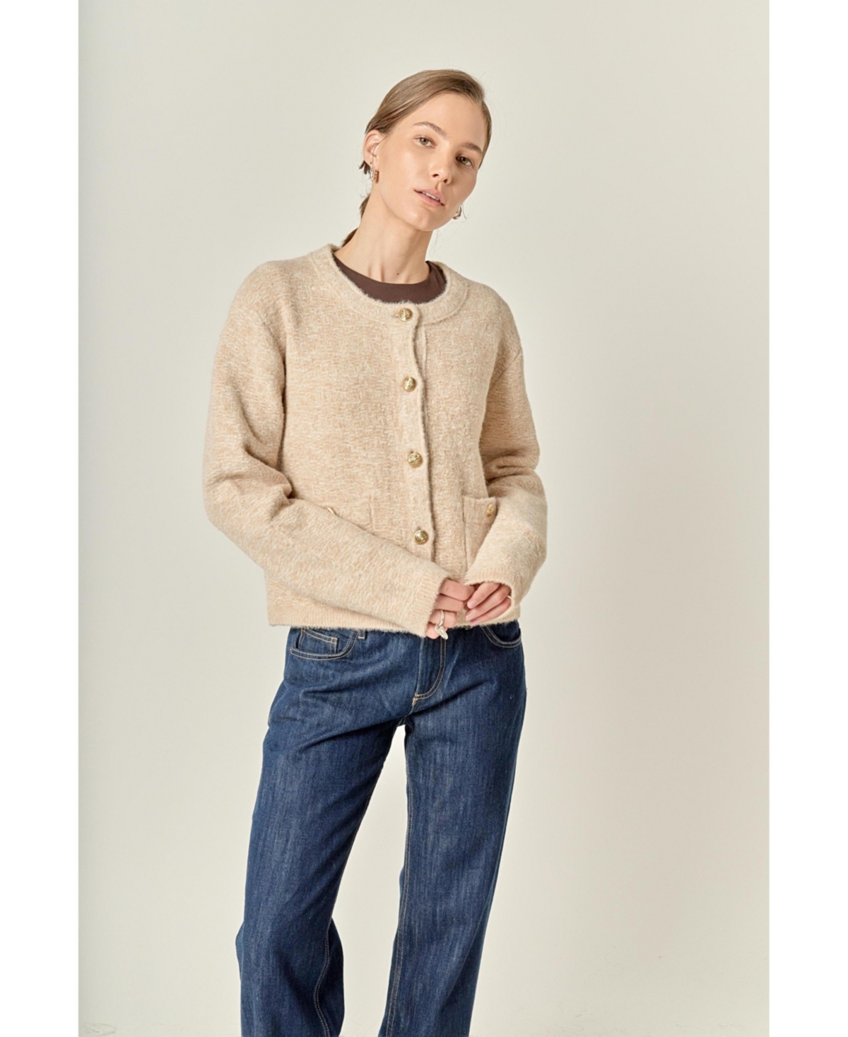 English Factory Women's Textured Cardigan