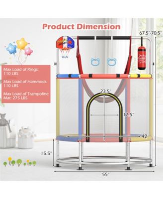 6-in-1 Kids Trampoline Combo 55'' Toddler Play Activity Center w/Hammock