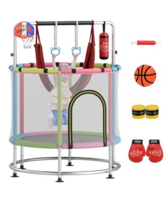6-in-1 Kids Trampoline Combo 55'' Toddler Play Activity Center w/Hammock
