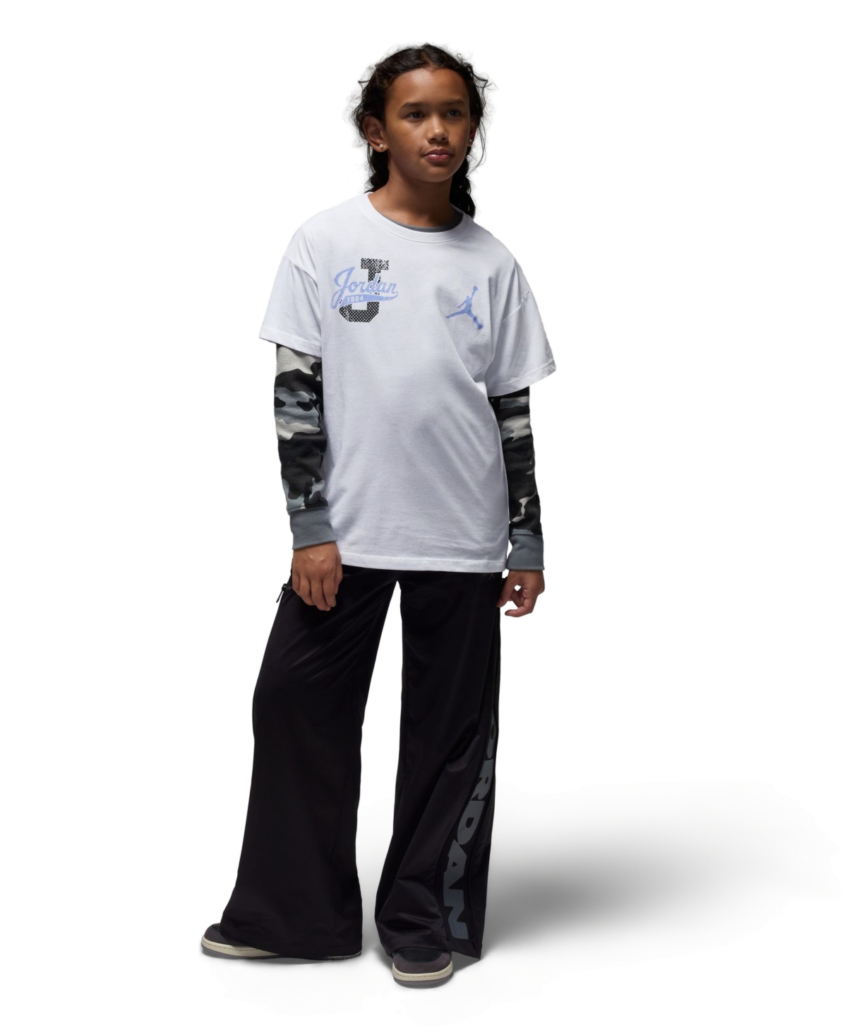 Jordan Big Girls Distressed Collegiate T-Shirt