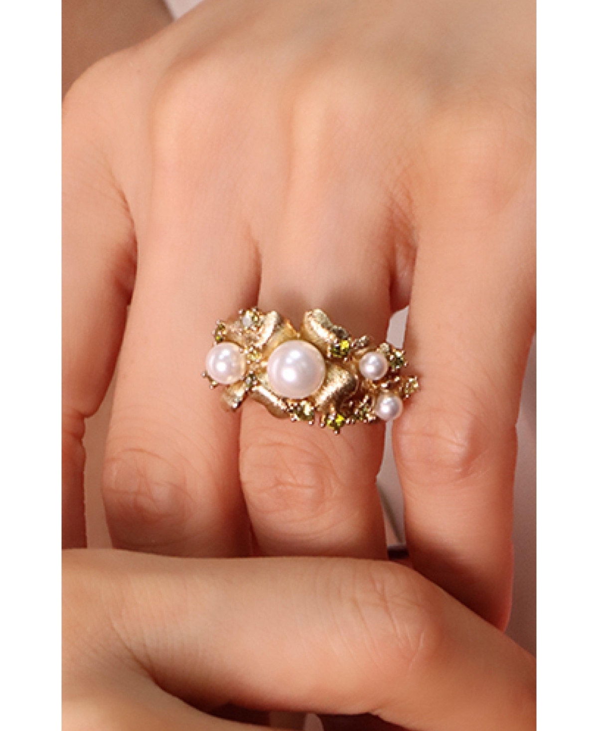 Retro Chic Garden Blossom Wide Ring