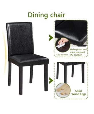 5-Piece Counter Height Dining Set with Crystal Accent Square Wood Table and 4 Upholstered Chairs