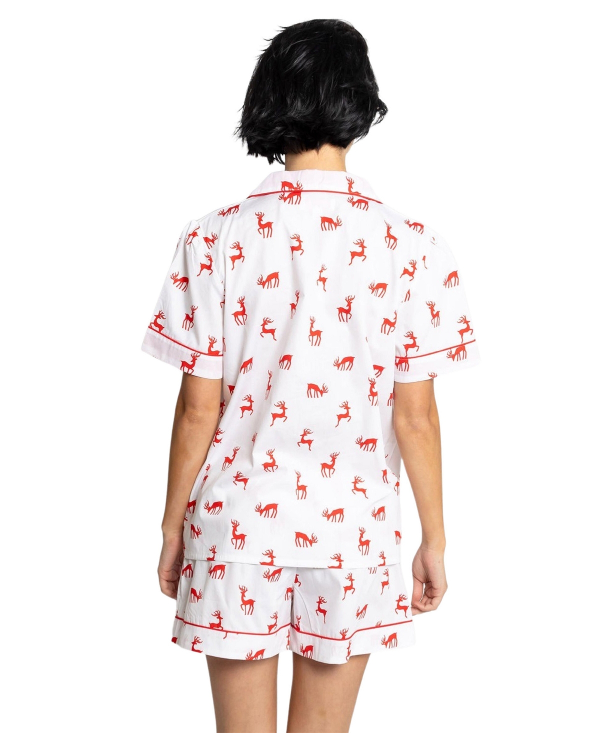 Sant and Abel Women's ganic Cotton Poplin Button Down Short Sleeve Pajama Set