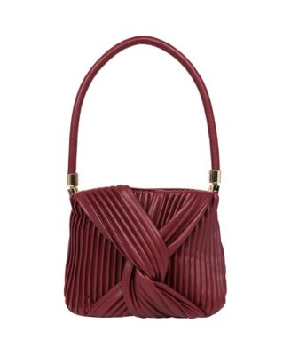 Women's Pleated Knot Box Handle Bag