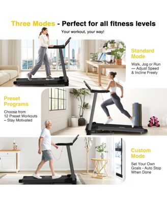 Folding Treadmill for Home with Incline, 350 lbs Capacity, Running Machine with Bluetooth Speaker