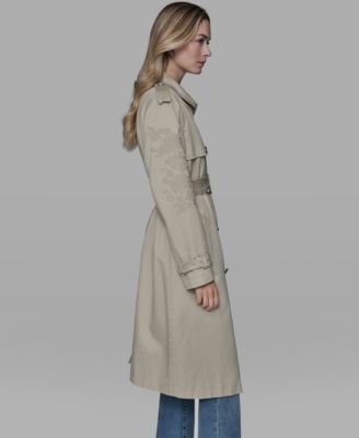 Women's Embroidered Collar Trench Coat