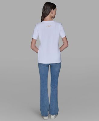 Women's Short-Sleeve Girl Perfume Bottle Printed T-Shirt