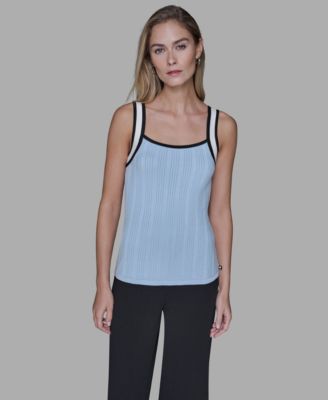 KARL LAGERFELD PARIS - Women's Contrast Sleeveless Tank Top