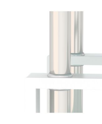 Set of 2 Modern Square Tempered Glass Coffee Tables with Solid Frame