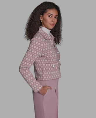 Women's Printed Long-Sleeve Sweater Knit Jacket