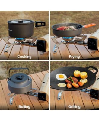 Portable Camping Stove Butane 1400W Gas Stove Collapsible Backpacking Stove for Indoor Outdoor Cooking Hiking and Picnic