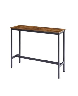 CASAINC Bar Table Set with 2 Stools and Cushioned Backrest