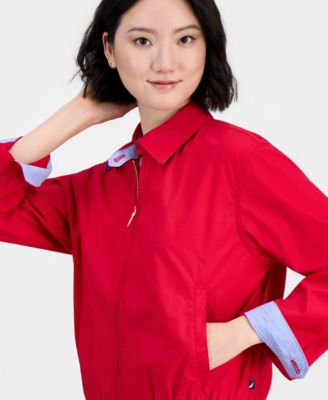 Jeans Women's Cotton Solid Zip-Front Jacket