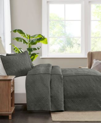 Quebec Open Corner Pleated Quilted Bedspread, King