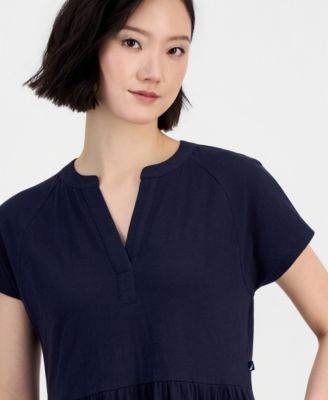 Women's Cotton Tiered Midi Dress