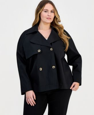 Plus Size Double-Breasted Blazer 