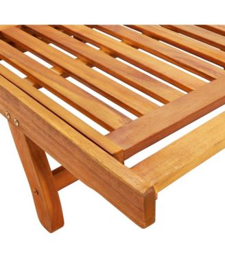 Sunlounger Bright green Solid acacia wood 78.7 in long