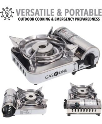 Emergency Gear Camping Mini Butane Portable Gas Stove with Carrying Case with 4 Fuels