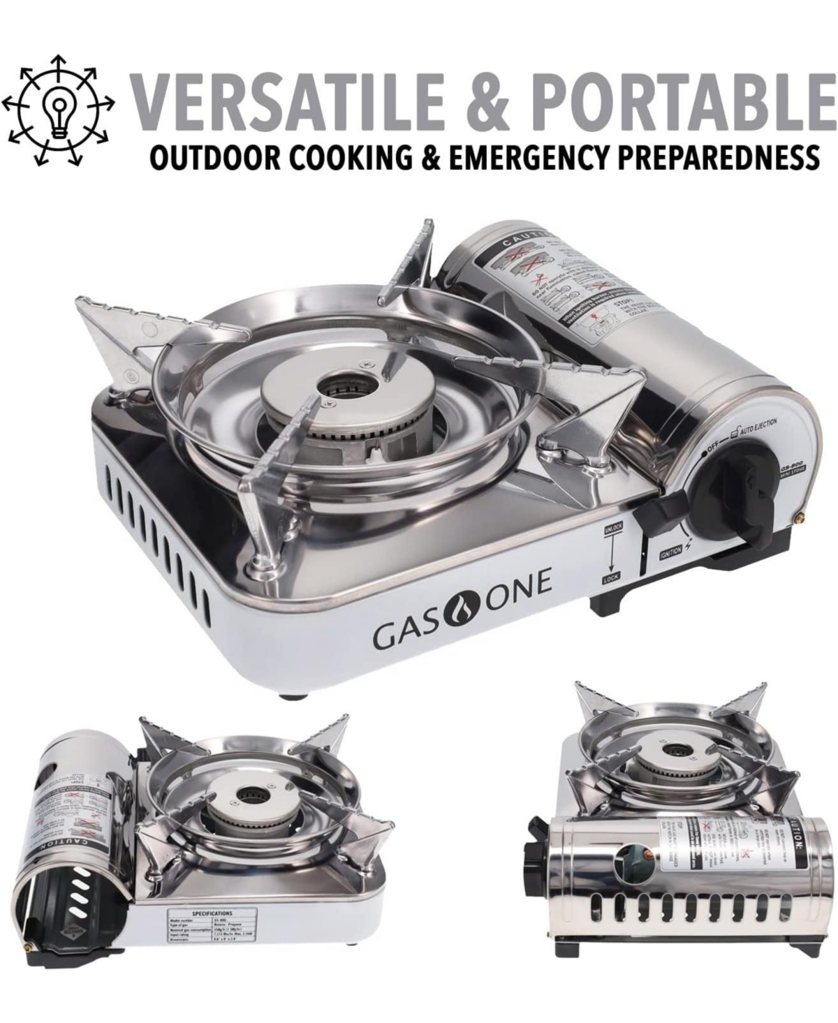 Aofar Emergency Gear Camping Mini Butane Portable Gas Stove with Carrying Case with 4 Fuels