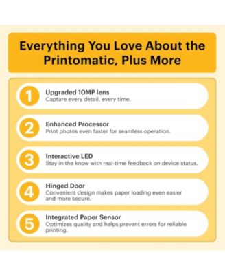 Printomatic+ Instant Camera Bundle 10MP w/ Case & 20 Zink Paper