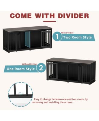 Dog Crate Furniture with Trays and Divider for Large Medium Dog