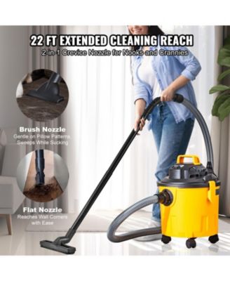 Shop Vacuum Wet & Dry, 5-Gal 6 Peak HP Vac with Powerful Suction & Blower, 2-in-1 Crevice Nozzle, Pet Hair, Car Cleaning