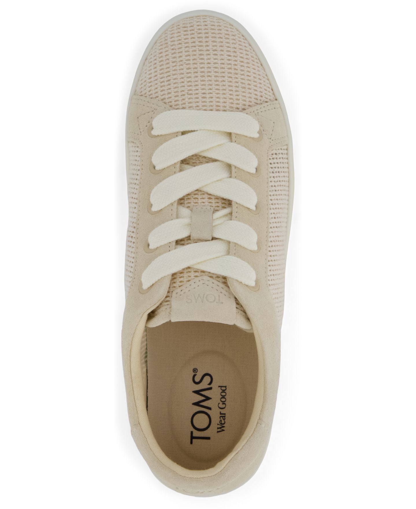 Женские кроссовки TOMS Rea Lace-Up Platform, цвет: Бежевый сетчатый замшевый — фото 4