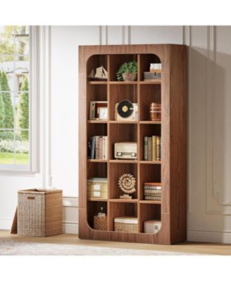 70.8-Inch Tall Kitchen Pantry, Rustic Cube Cabinet with 15 Open Shelves