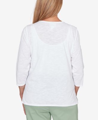 Women's St. Augustine Blooming Floral Embroidered Split Neck Top