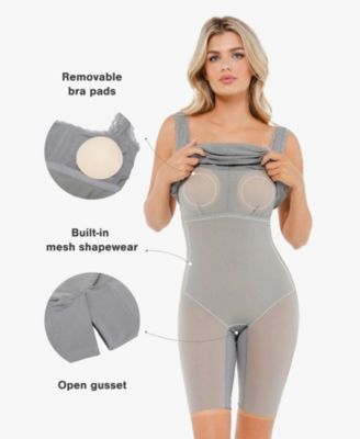 Women's Shapewear Modal Slimming Lace Trim Henley Tank Maxi Dress