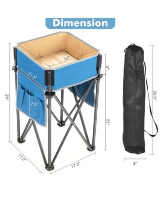 2 Pieces Folding Camping Tables with Large Capacity Storage Sink for Picnic