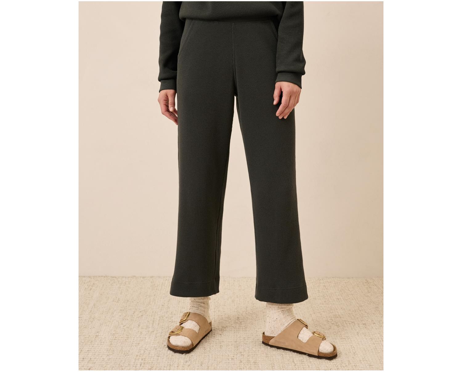 Women's Thermal Waffle Wide Leg Pant