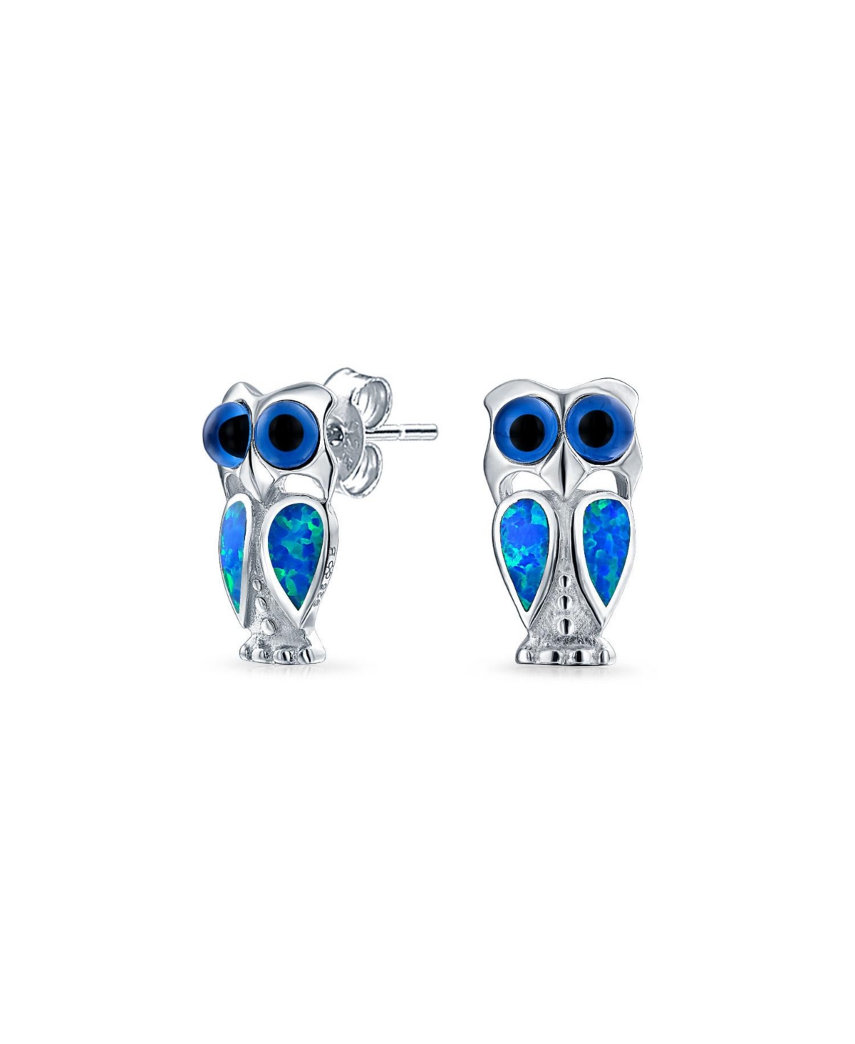 Bling Jewelry Set of 2 Opal Dragonfly and Owl Stud Earrings Set