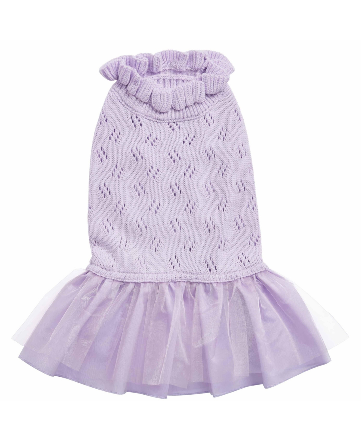 Blueberry Pet My Cutie Princess Ruffle Collar with Layered Tulle Dog Sweater Dress